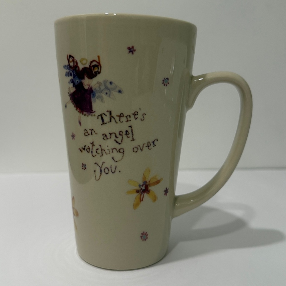Natural Life There’s an Angel Watching Over You Tall Coffee Mug EUC